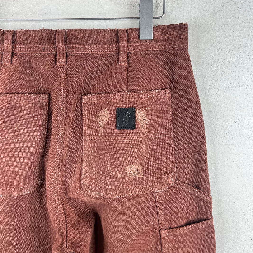 ERD Red Distressed Carpenter Pants