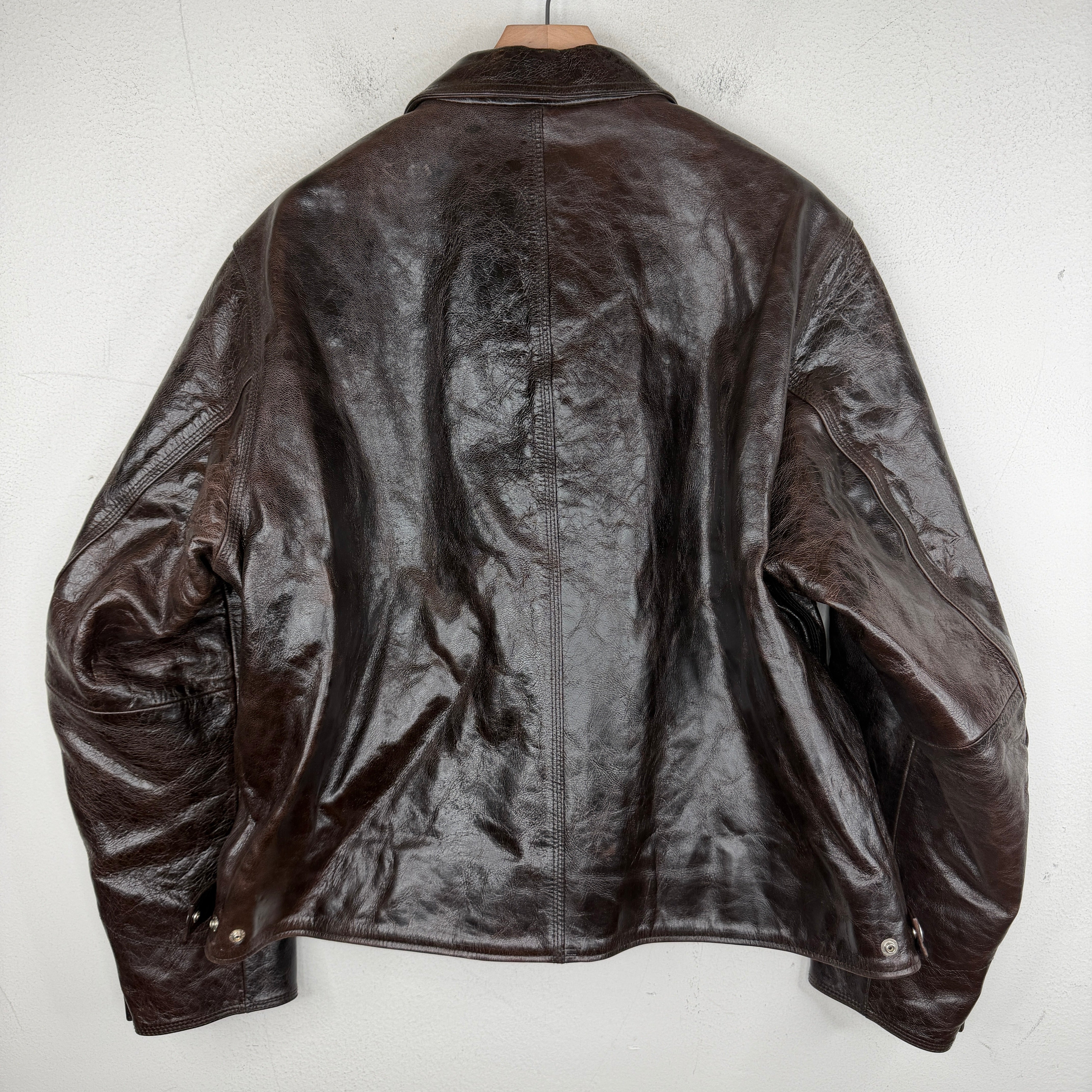 Stussy Brown Goat Leather Garage Zip Up Jacket – www.Lukes.store