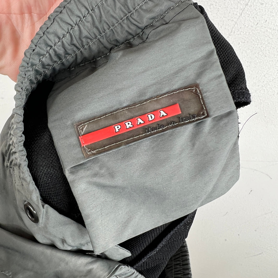 Prada Gray Side Zip Swim Shorts