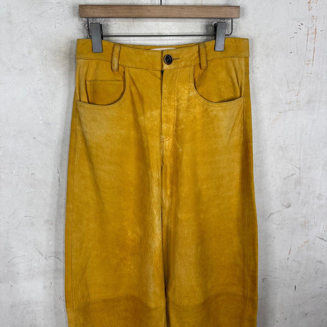 Marni Suede Flared Bootcut Pants