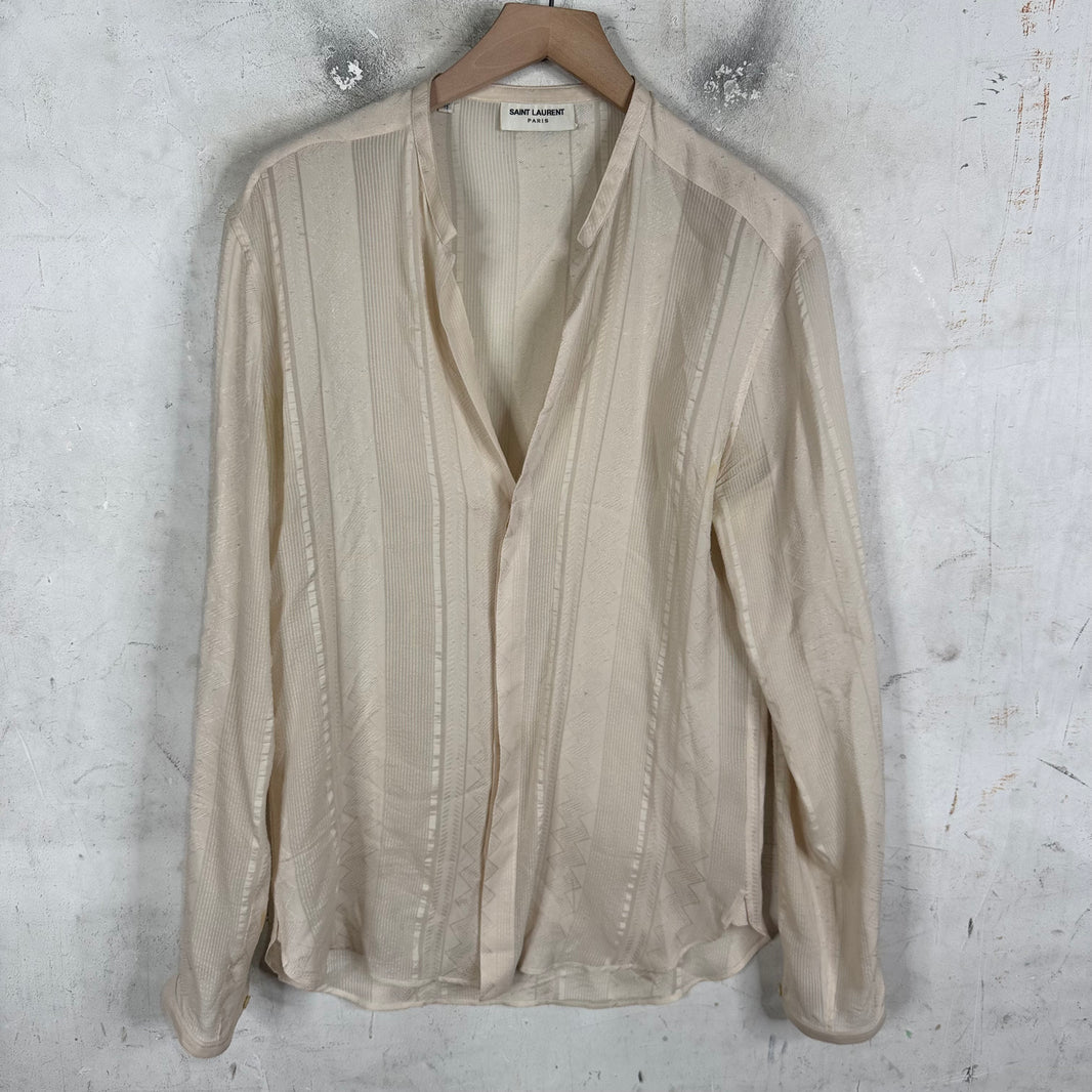 Saint Laurent Mandarin Collared LS Shirt