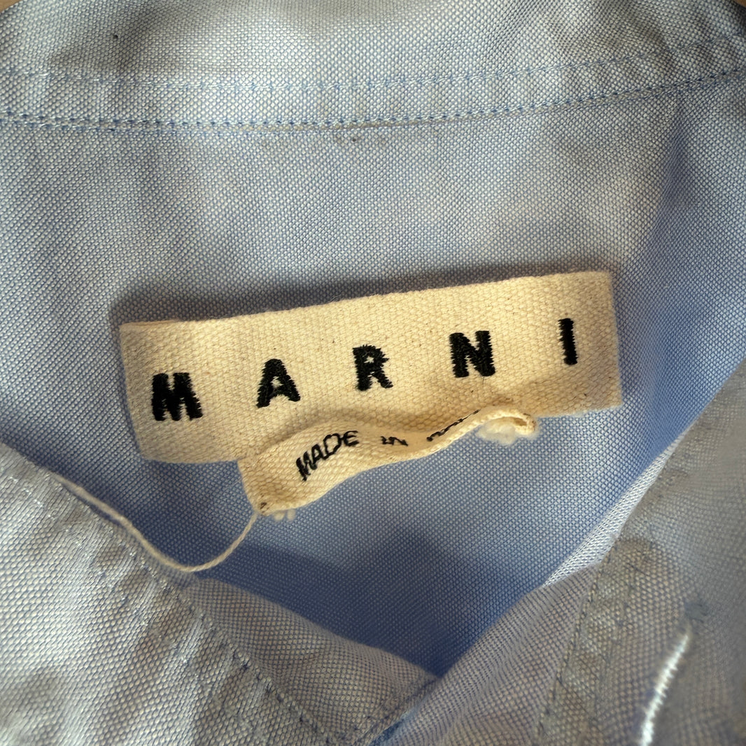 Marni Double Striped Blue Button Up LS Shirt