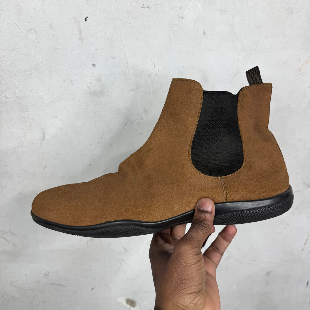Prada Brown Chelsea Boots