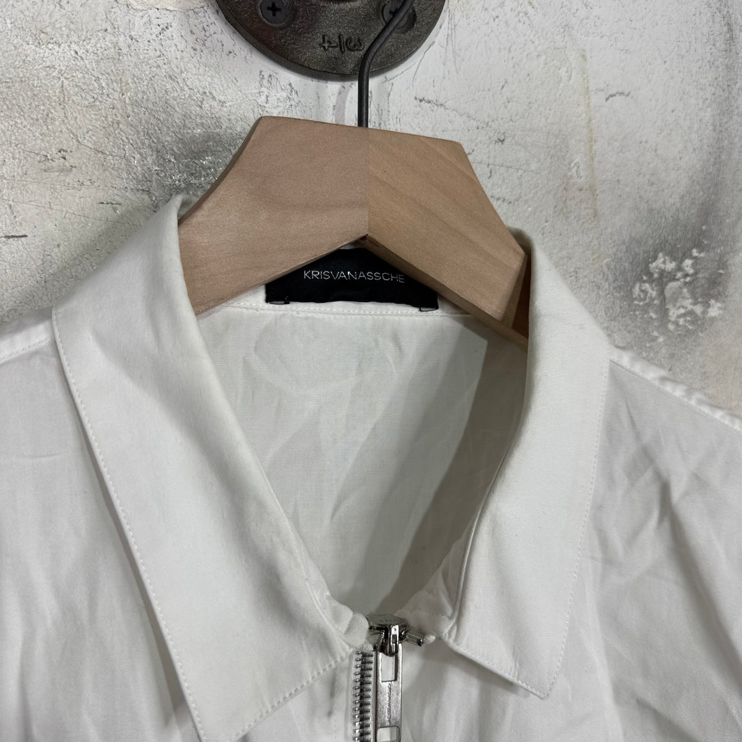 Kris Van Assche White Zip Shirt