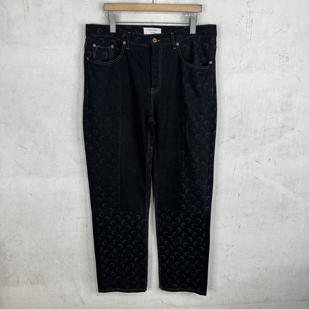 Marine Serre Patchwork Monogram Baggy Jeans