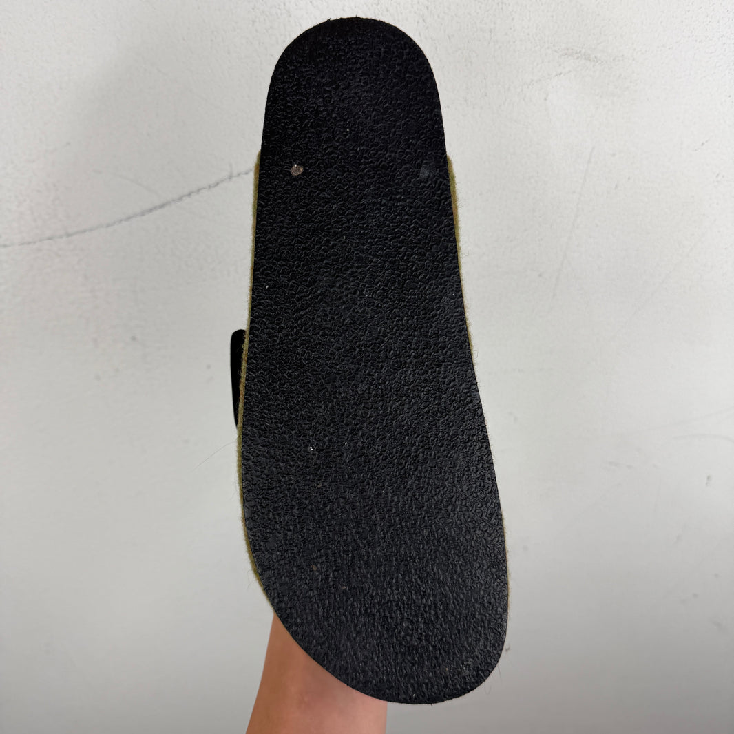 JW Anderson Green Wool Strap Mules