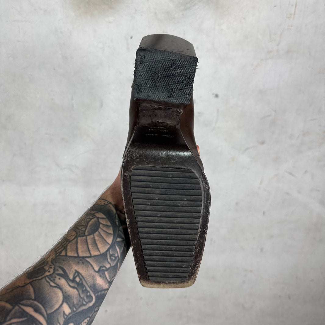 Rick Owens Square Toe Heeled Chelsea Boot