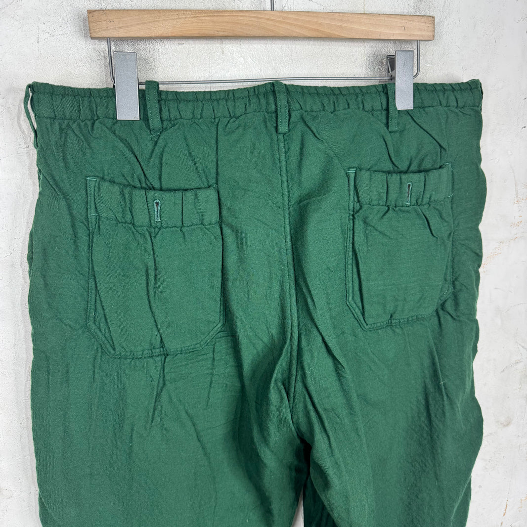 Yohji Yamamoto Green Wool Lined Pants