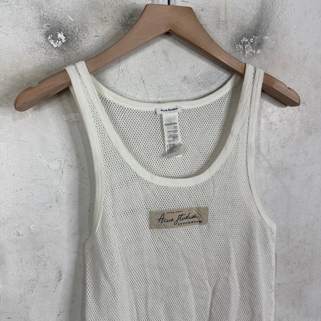 Acne Studios White Mesh Tank Top