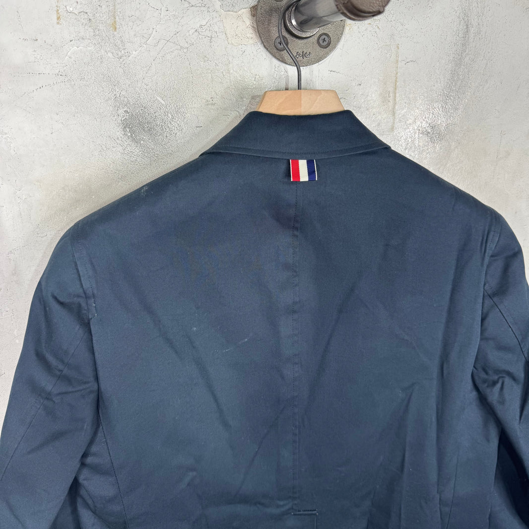 Thom Browne Navy Mid-Length Coat
