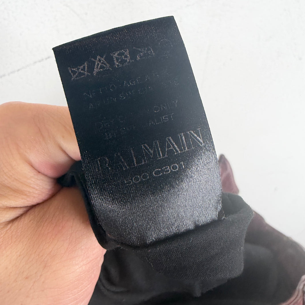Balmain Rust Leather BIker Trousers