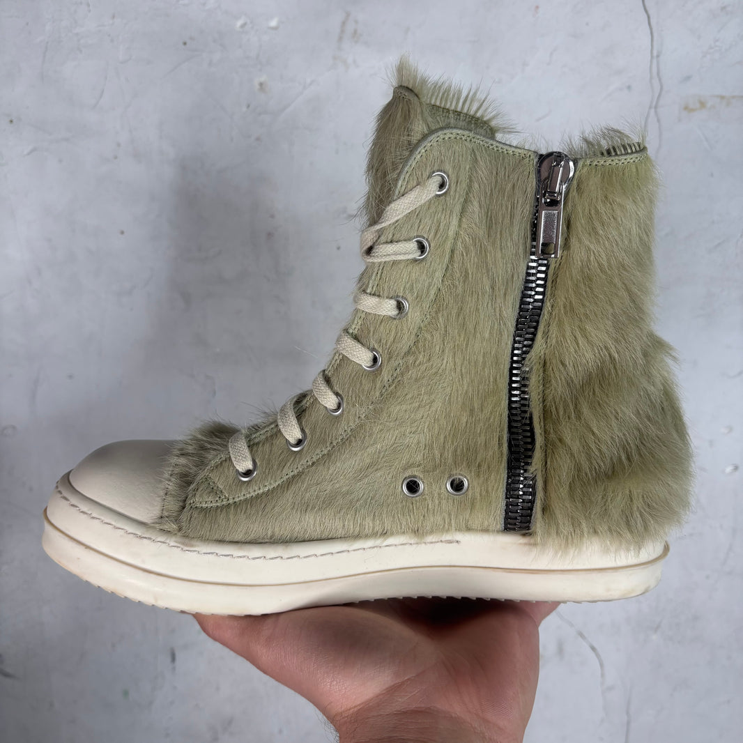 Rick Owens Green Fur Ramones