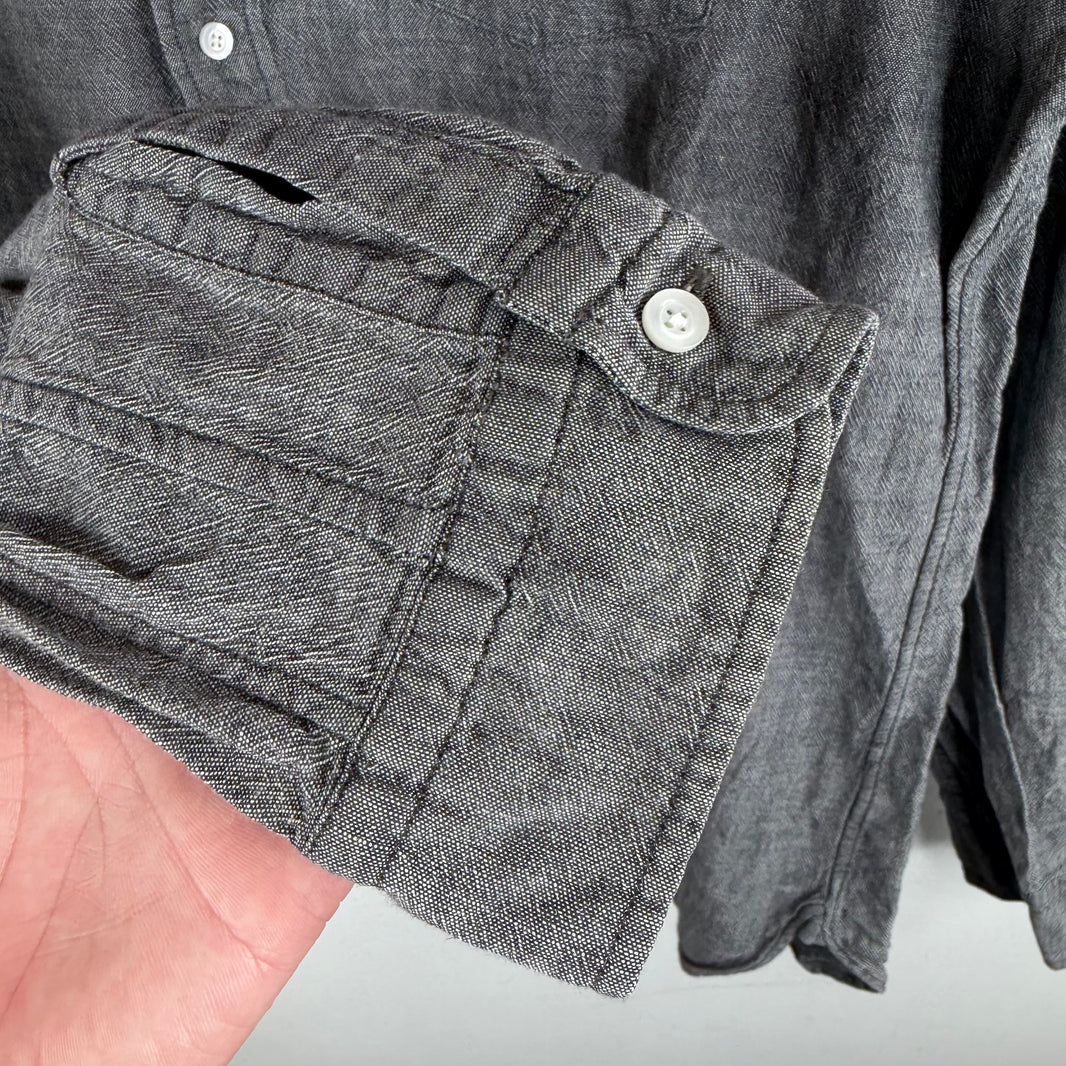 RRL Pocket Gray Button Up L/S Pocket Shirt