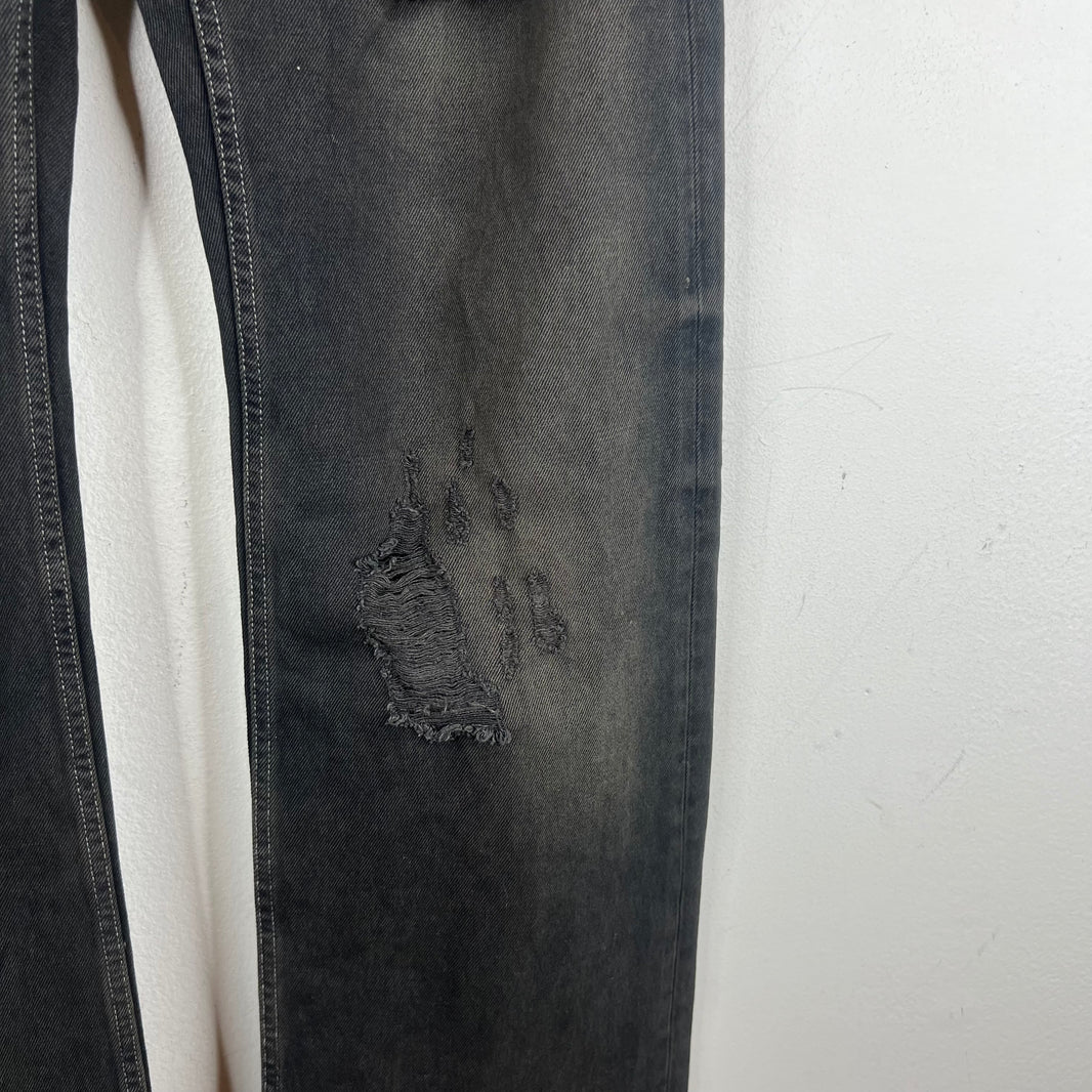 Balenciaga Distressed Black Straight Leg Jeans