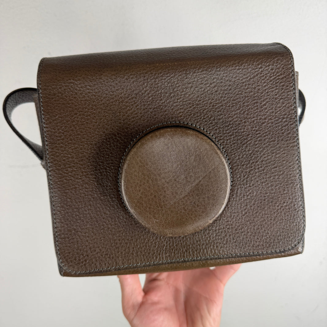 Lemaire Brown Leather Camera Side Bag