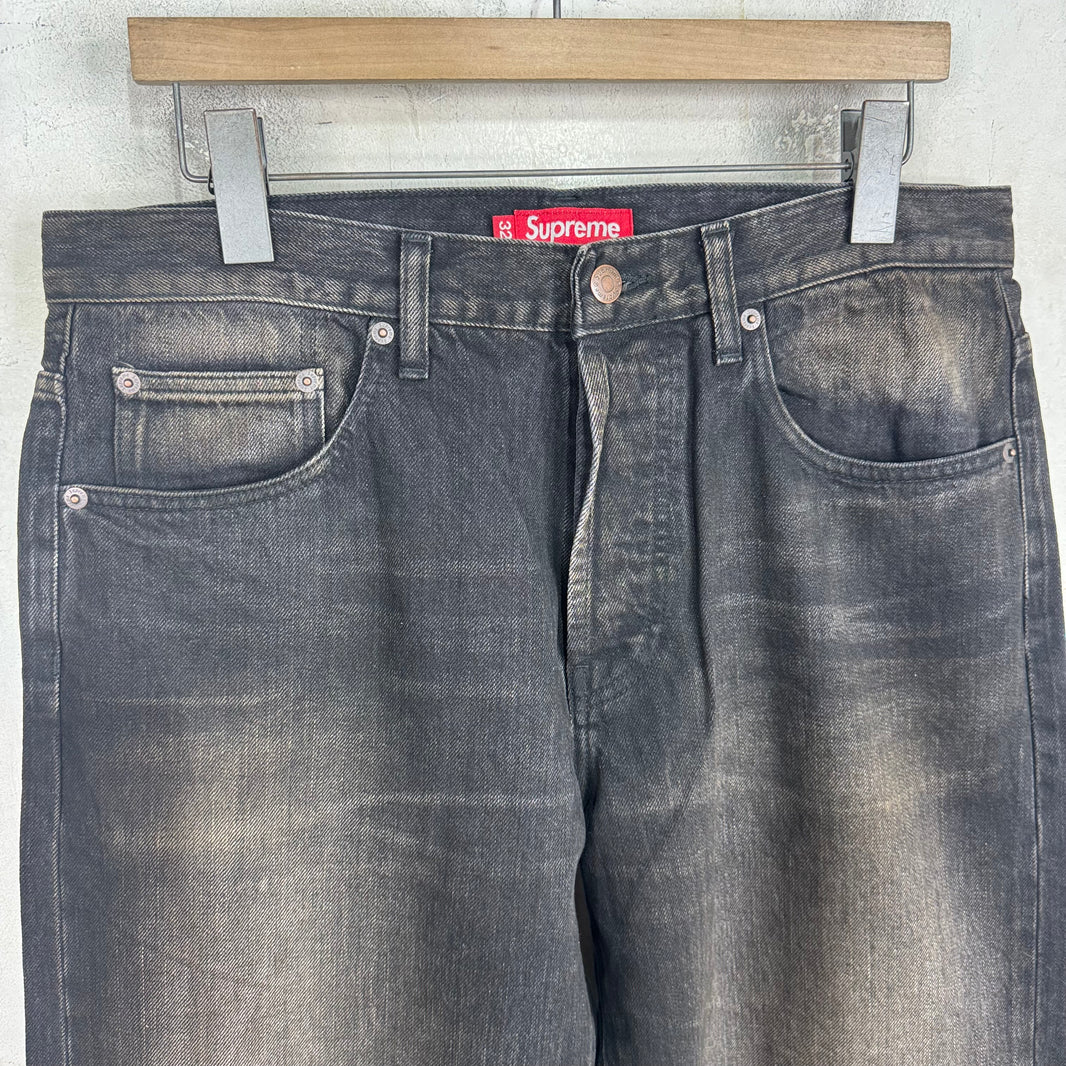 Supreme Black Baggy Selvedge Jeans