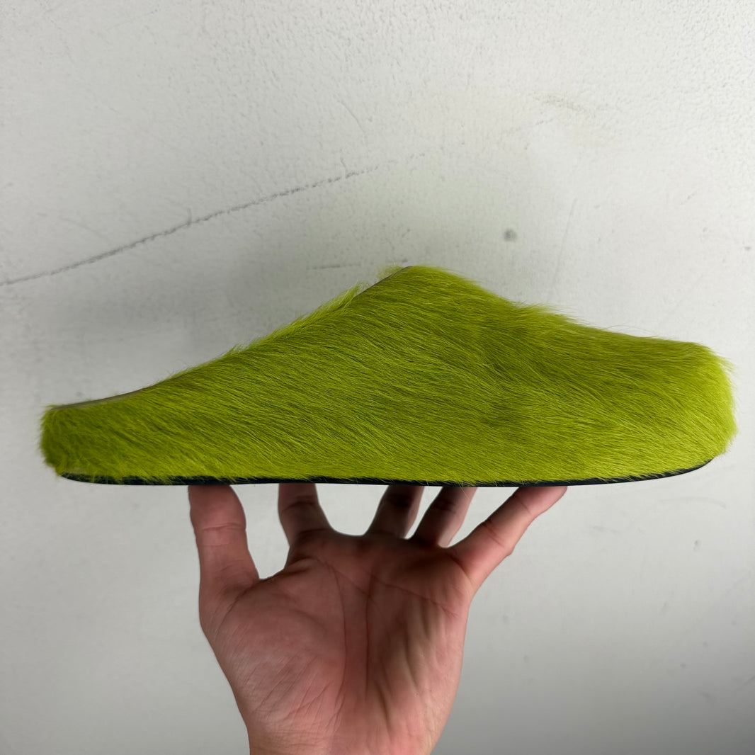 Marni Green Fur Fussbett Slides