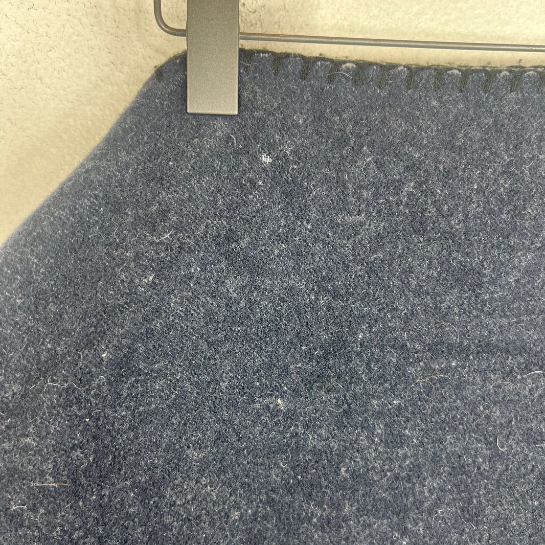 Sacai Navy/Gray Wool Blend Throw Blanket