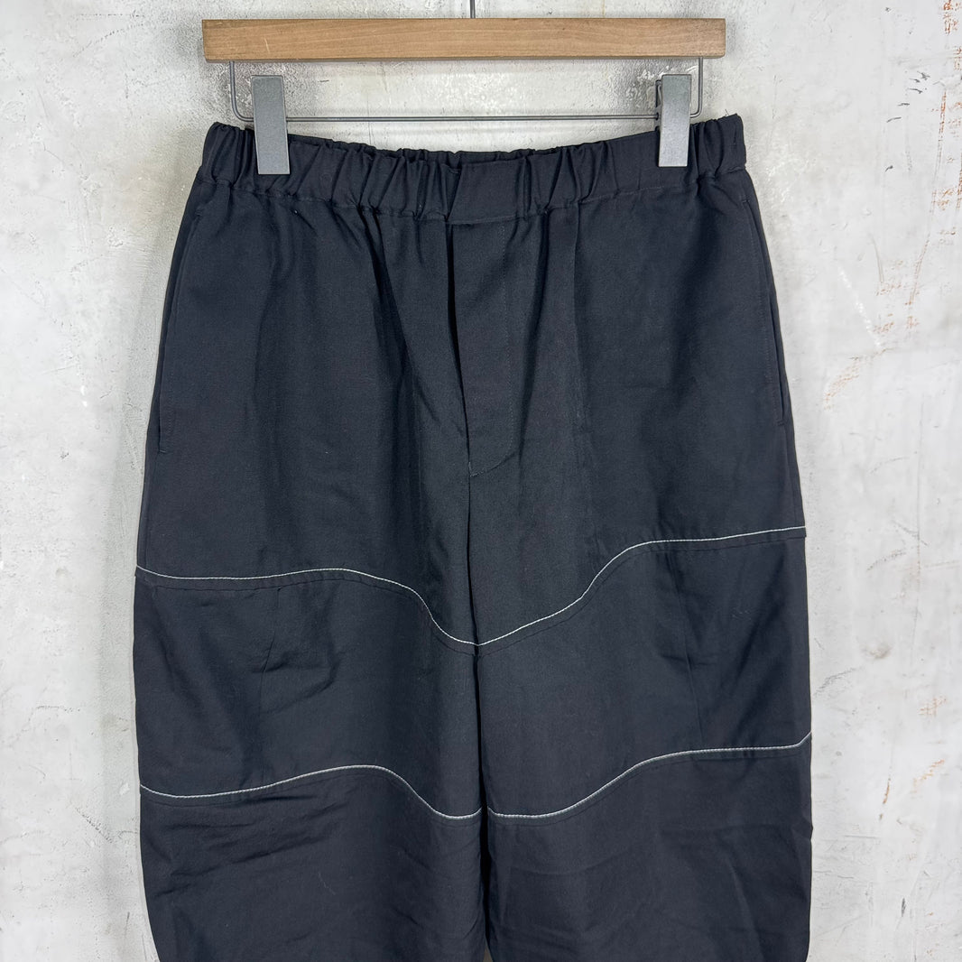CDG Black Contrast Stitch Ballon Tapered Shorts
