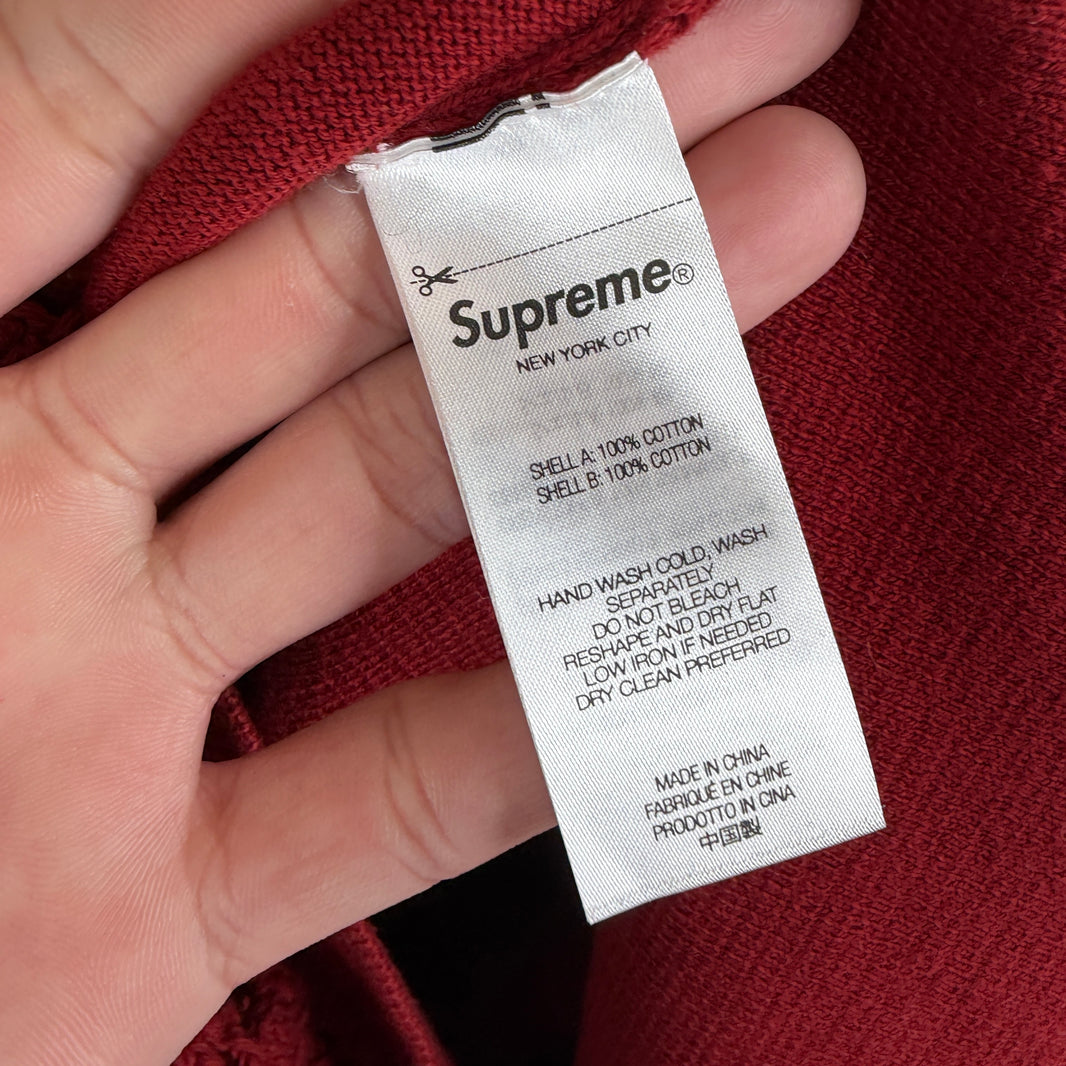 Supreme Red Floral Knit Zip Sweater