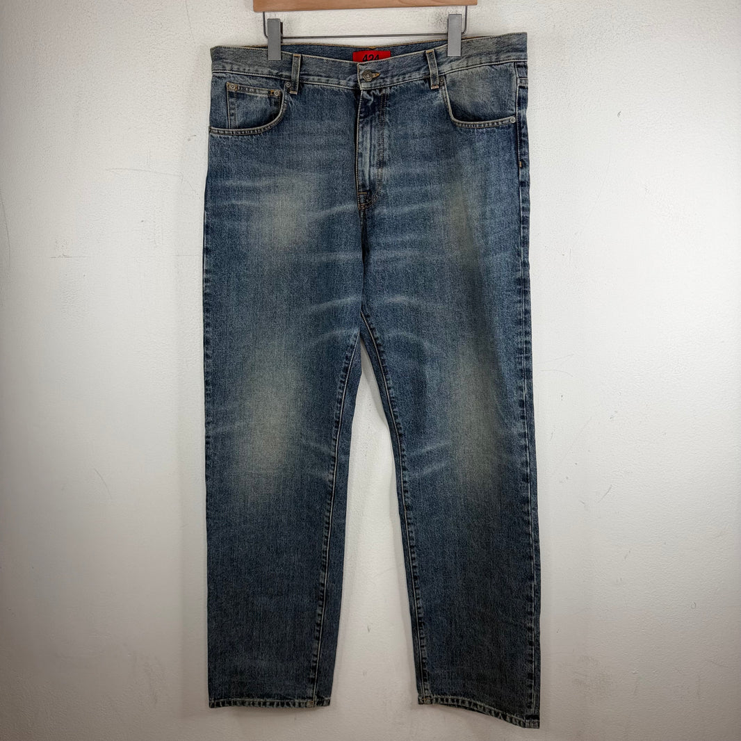 424 Washed Blue 5 Pocket Straight Jeans