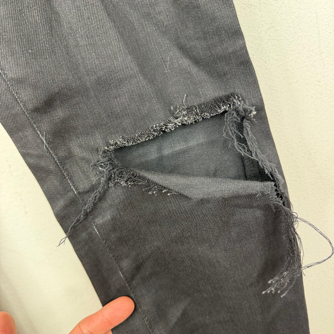 Saint Laurent Black Waxed Distressed D02 Jeans
