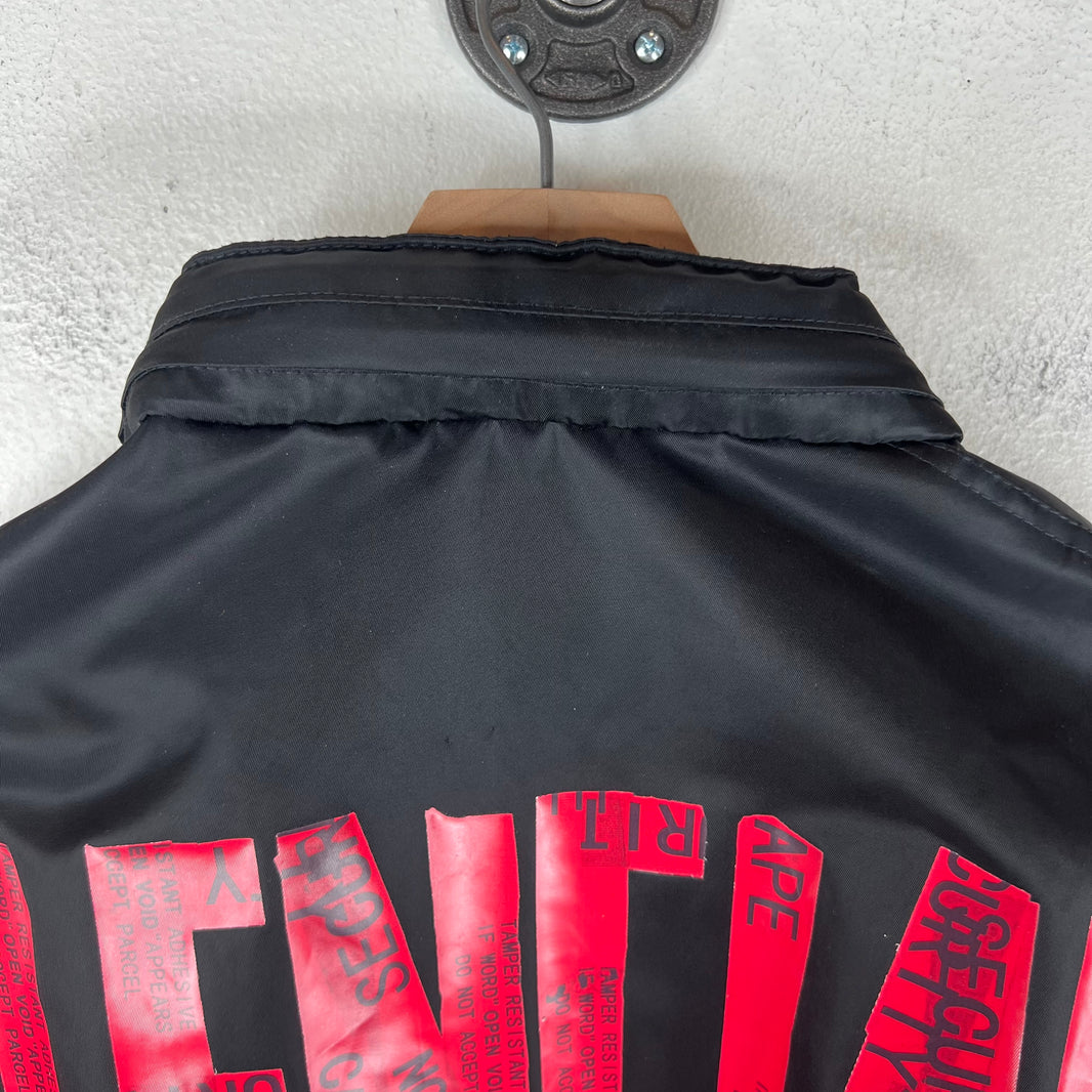 Balenciaga Sample Black Nylon Red Tape Coaches Jacket