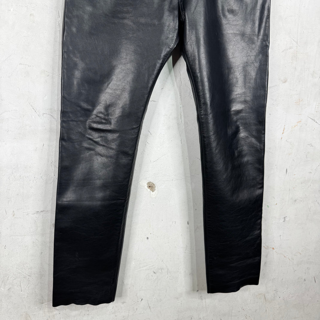 424 Leather Denim Pants