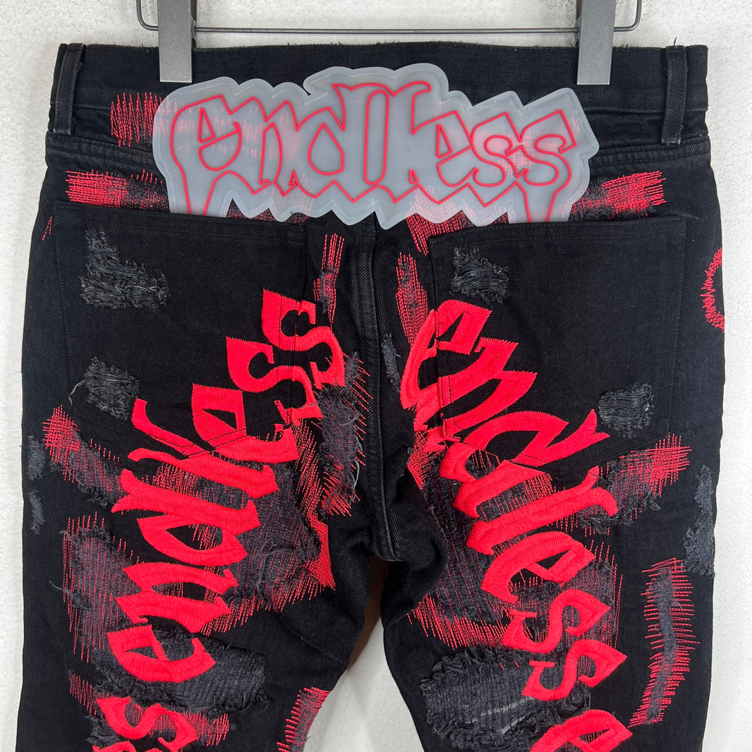 Endless Denim Red Logo Denim Jeans