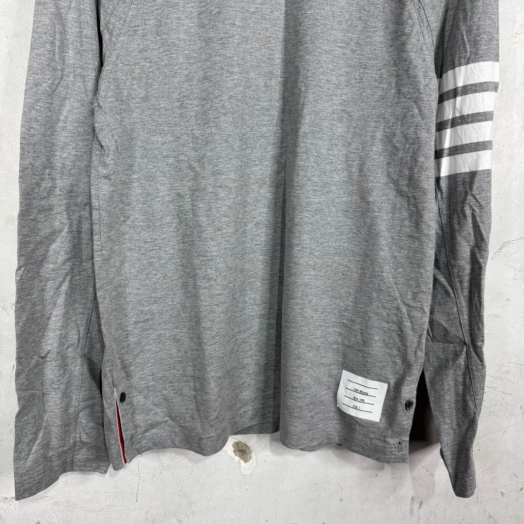 Thom Browne Striped Sleeve Paneled LS T-Shirt