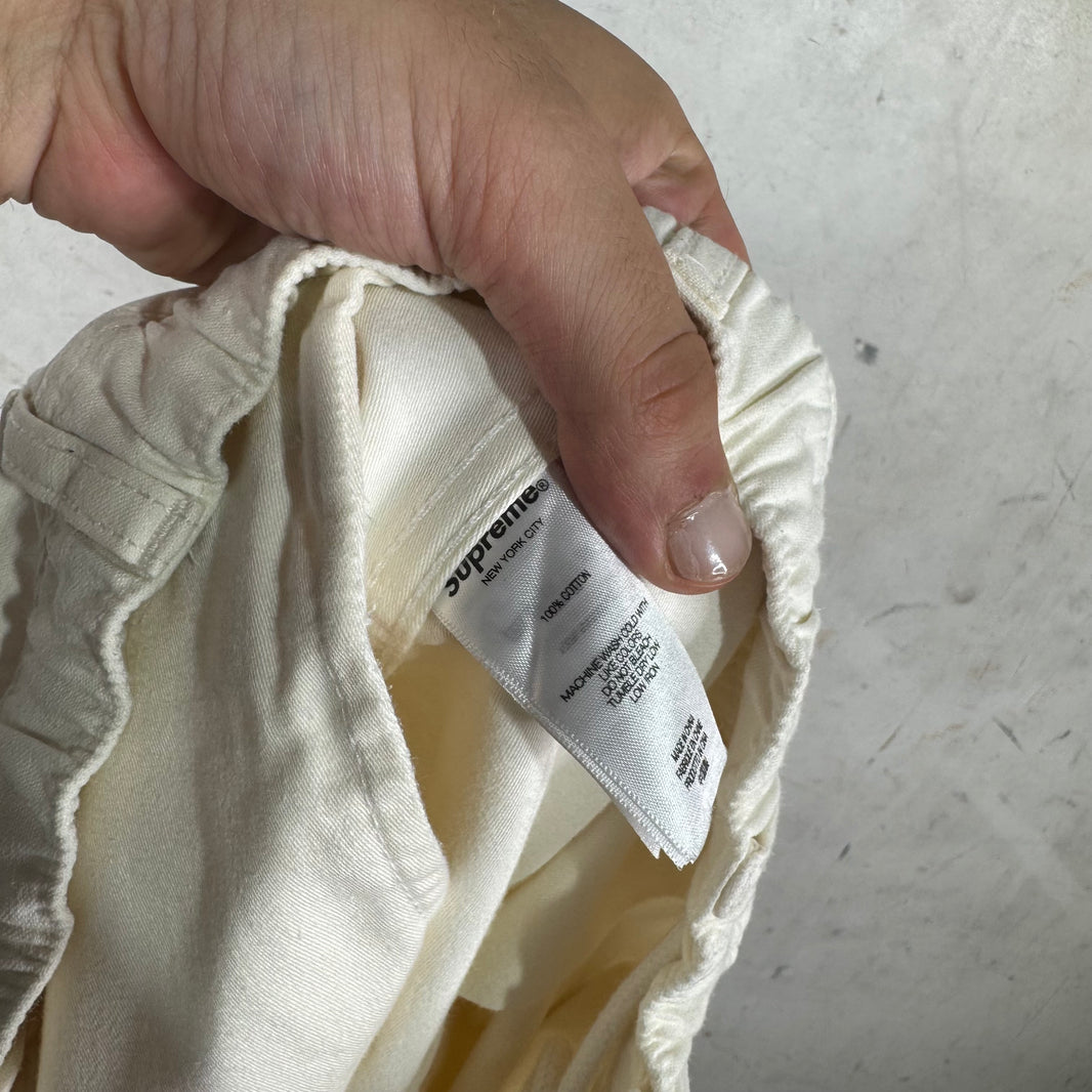 Supreme White Cargo Shorts