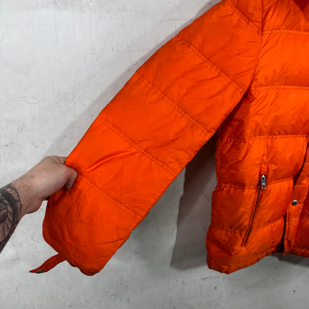 Prada Orange Plaqued Puffer Jacket