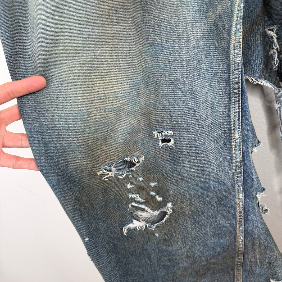 Balenciaga Destroyed Blue Jeans