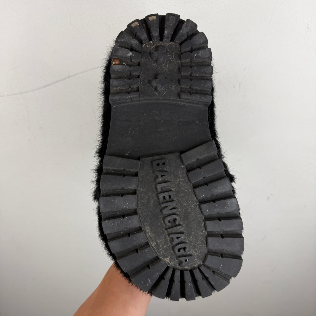 Balenciaga Black Furry Alaska Boots