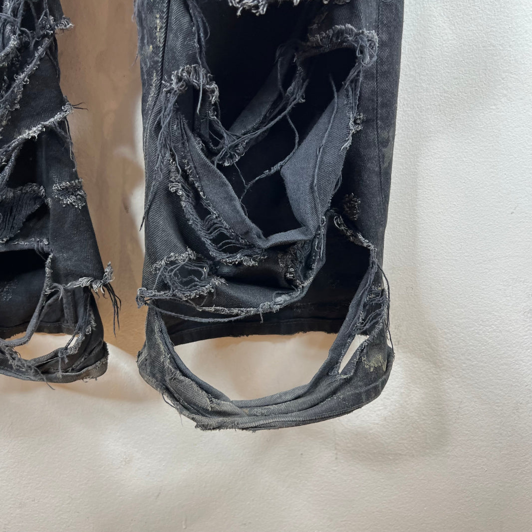 Balenciaga Mud Destroyed Black Jeans