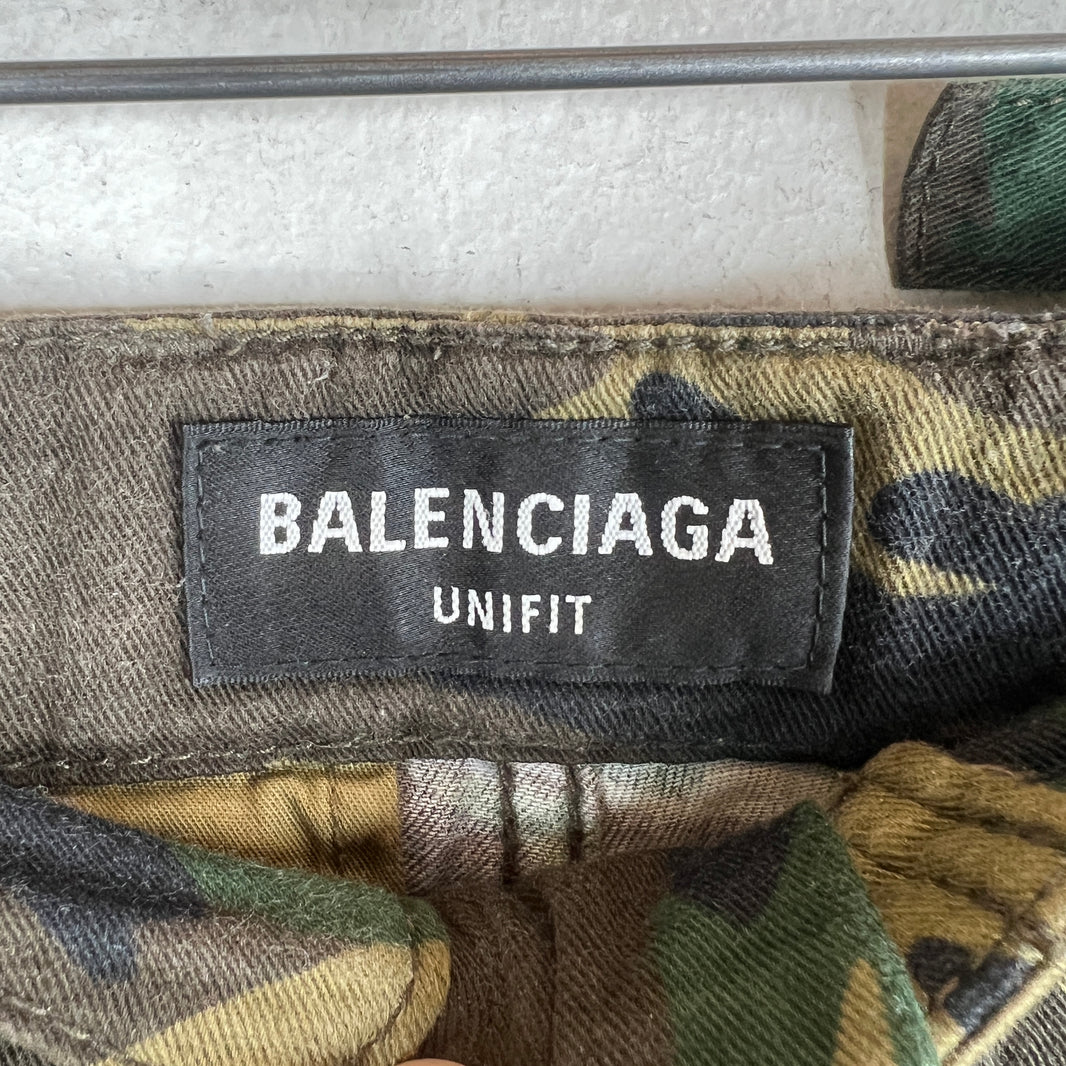 Balenciaga Camo Double Layer Denim Jeans