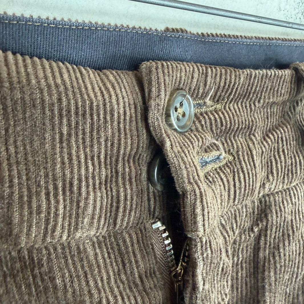 Engineered Garments Pleated Brown Corduroy Baggy Pants