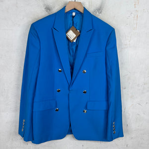 Burberry Double Breasted Silver Buttoned Blazer
