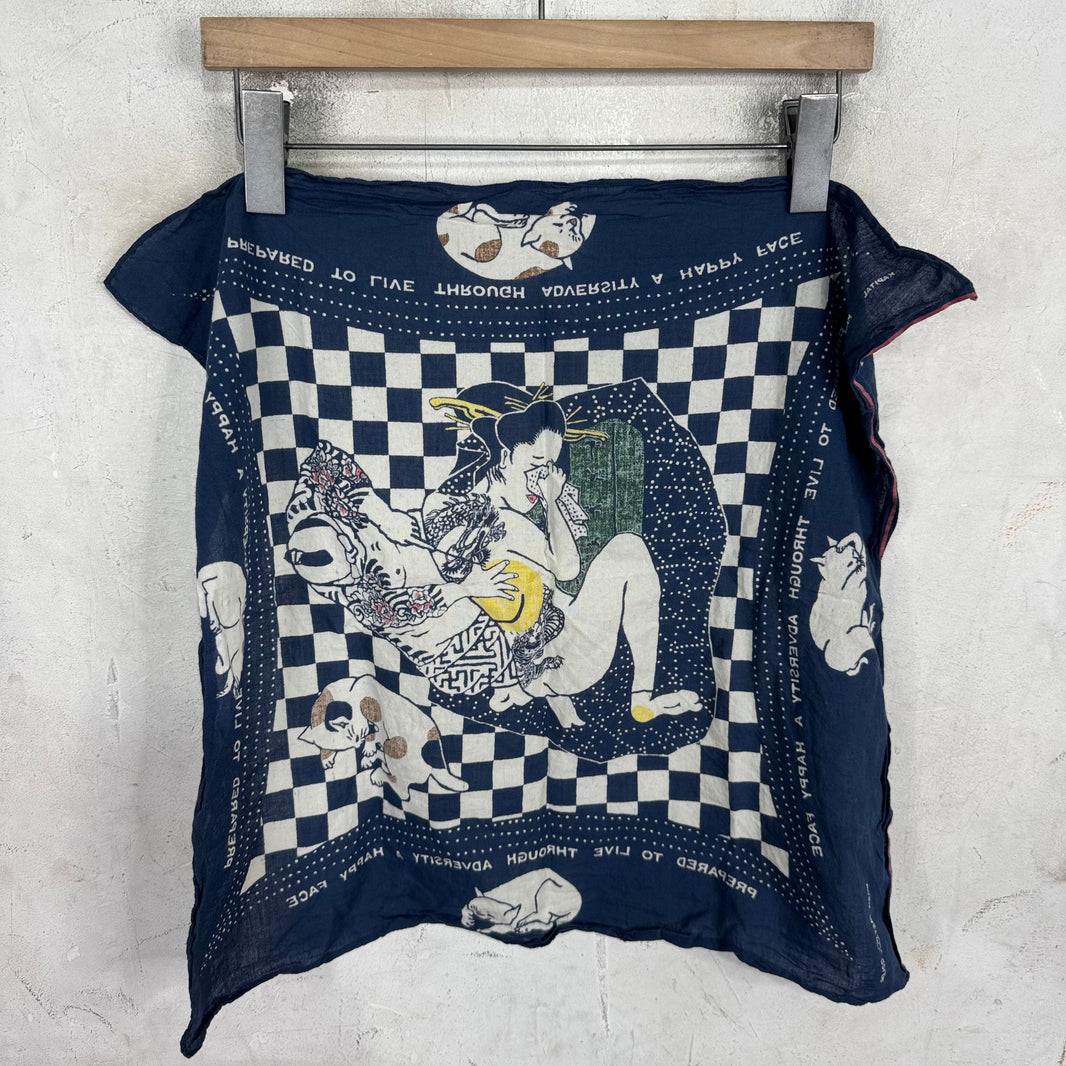 Kapital Checkerboard Happy Face Bandana