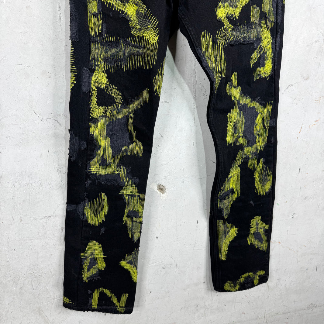 Endless Denim Yellow Stitch Repaired Denim