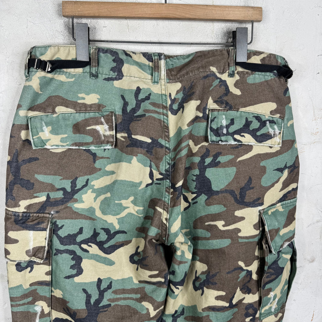 ERL Distressed Camo Cargo Pants