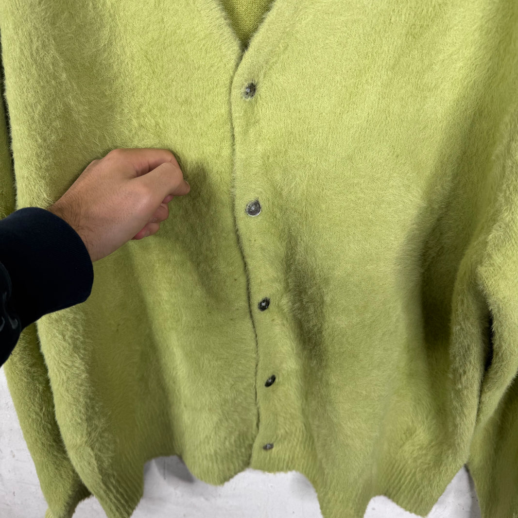 Stussy Green Shaggy Cardigan