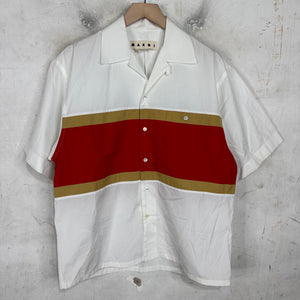 Marni White Striped Pocket S/S Shirt