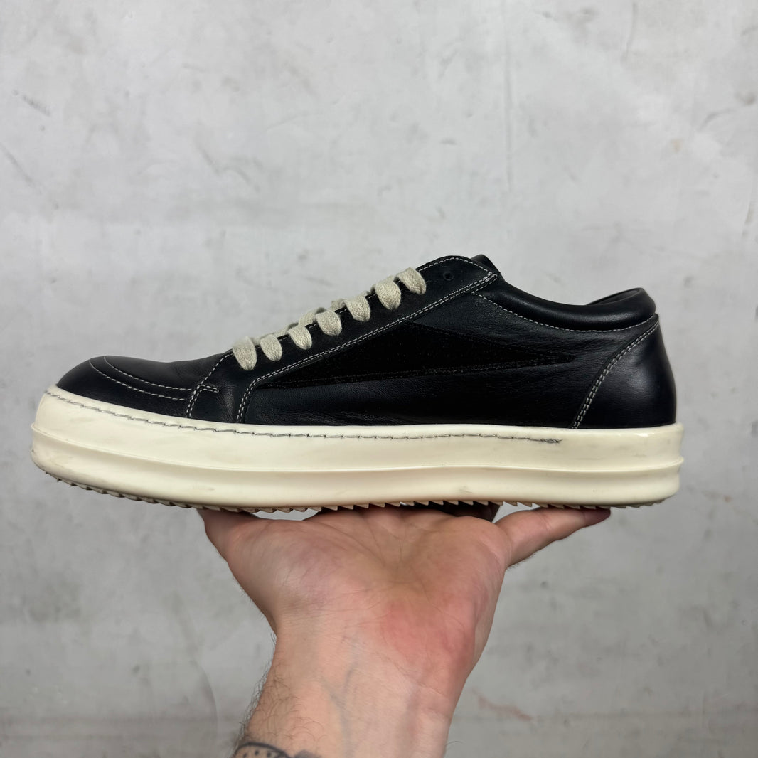 Rick Owens Tonal Black Leather Vans