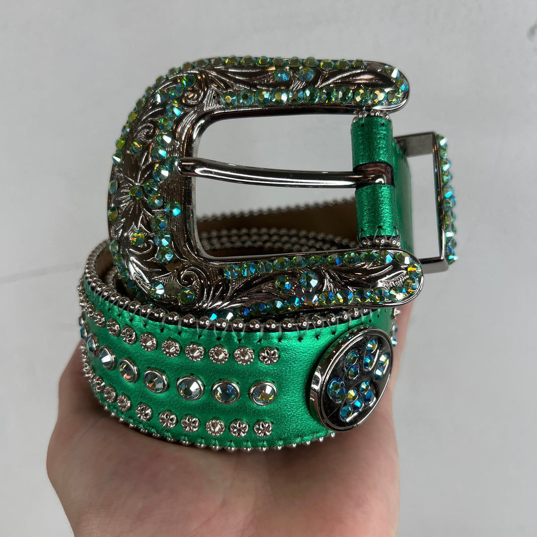 BB Simon Green Paw Print Belt