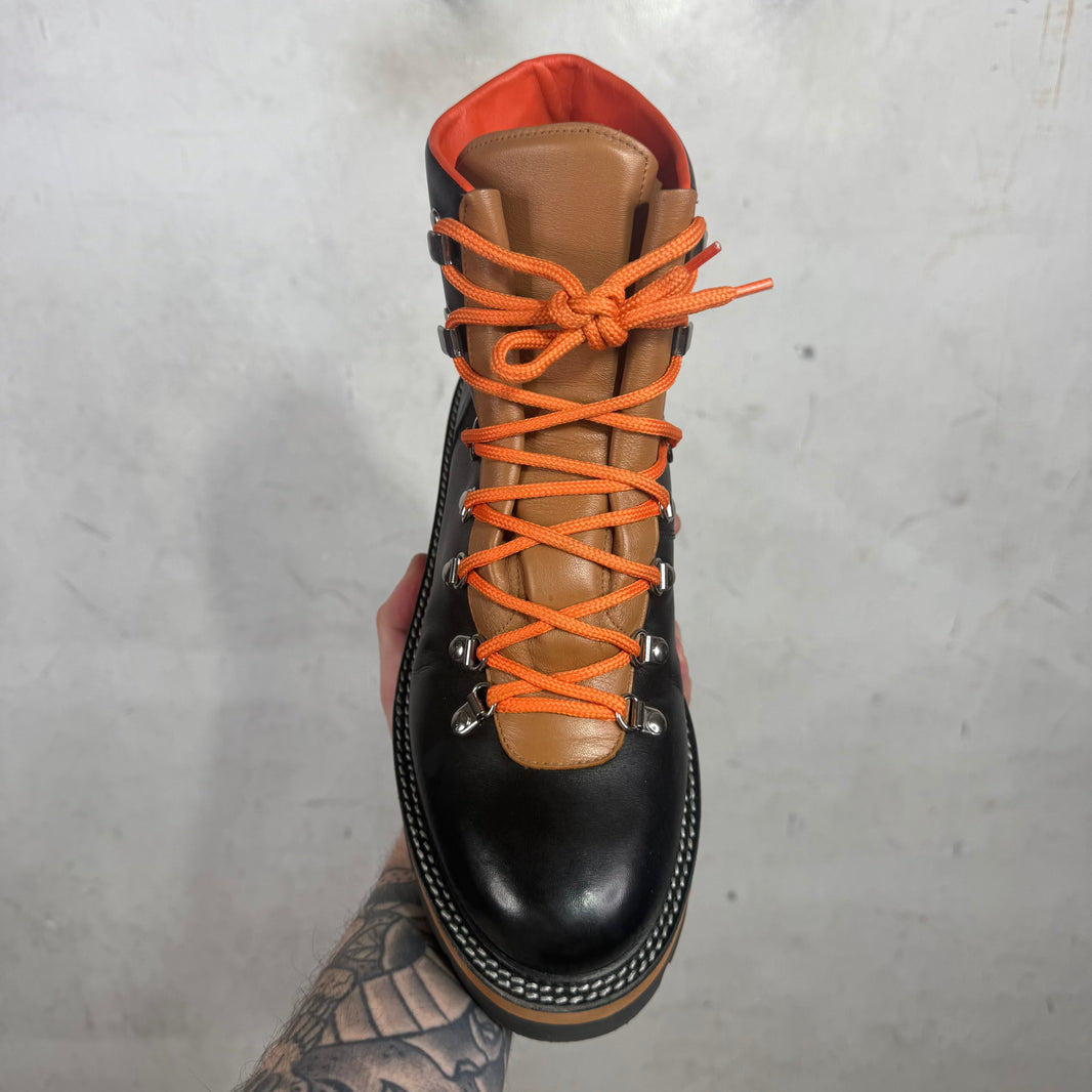 Hermes Leather Orange Trimmed Hiking Boots
