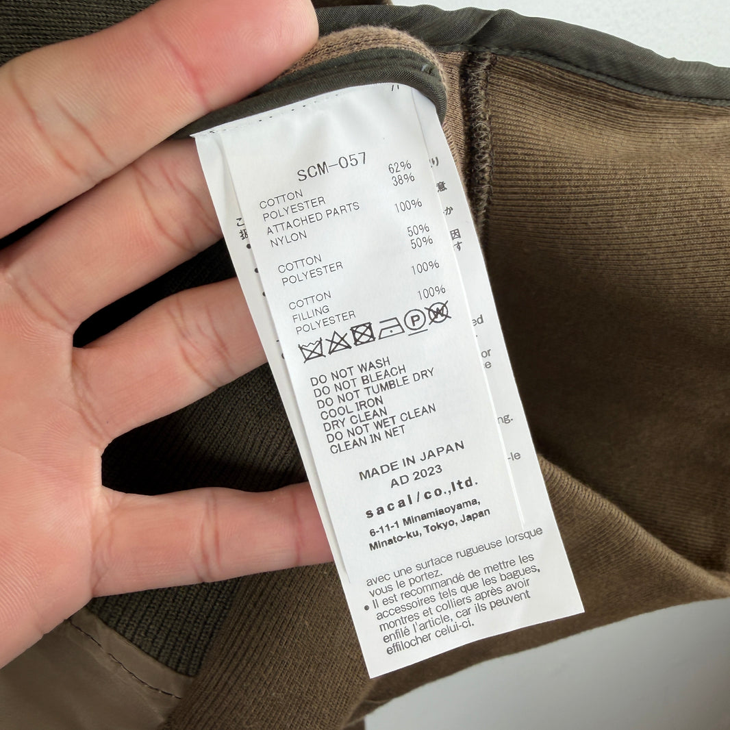 Sacai Brown Hybrid Cargo Hoodie