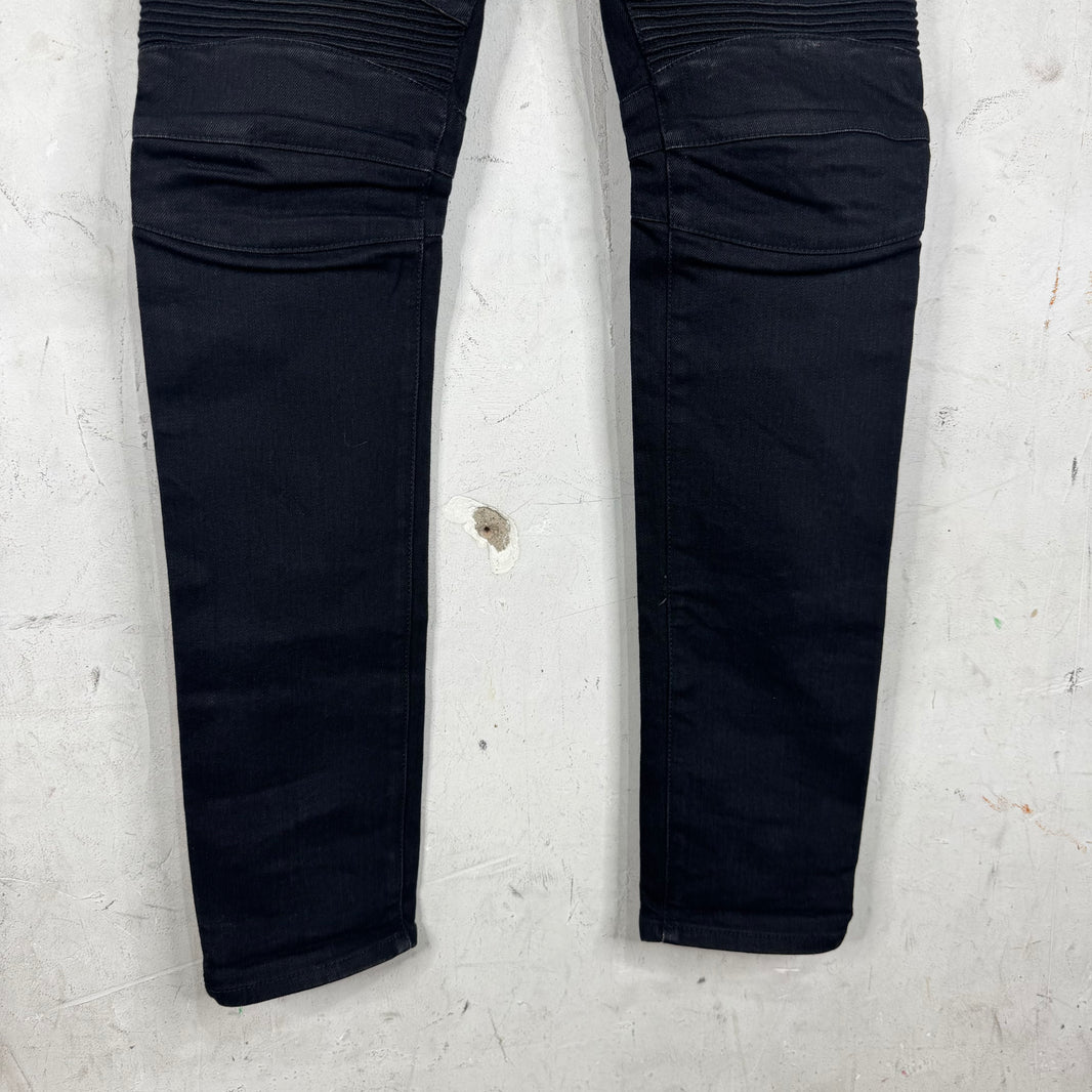 Balmain Black Biker Jeans