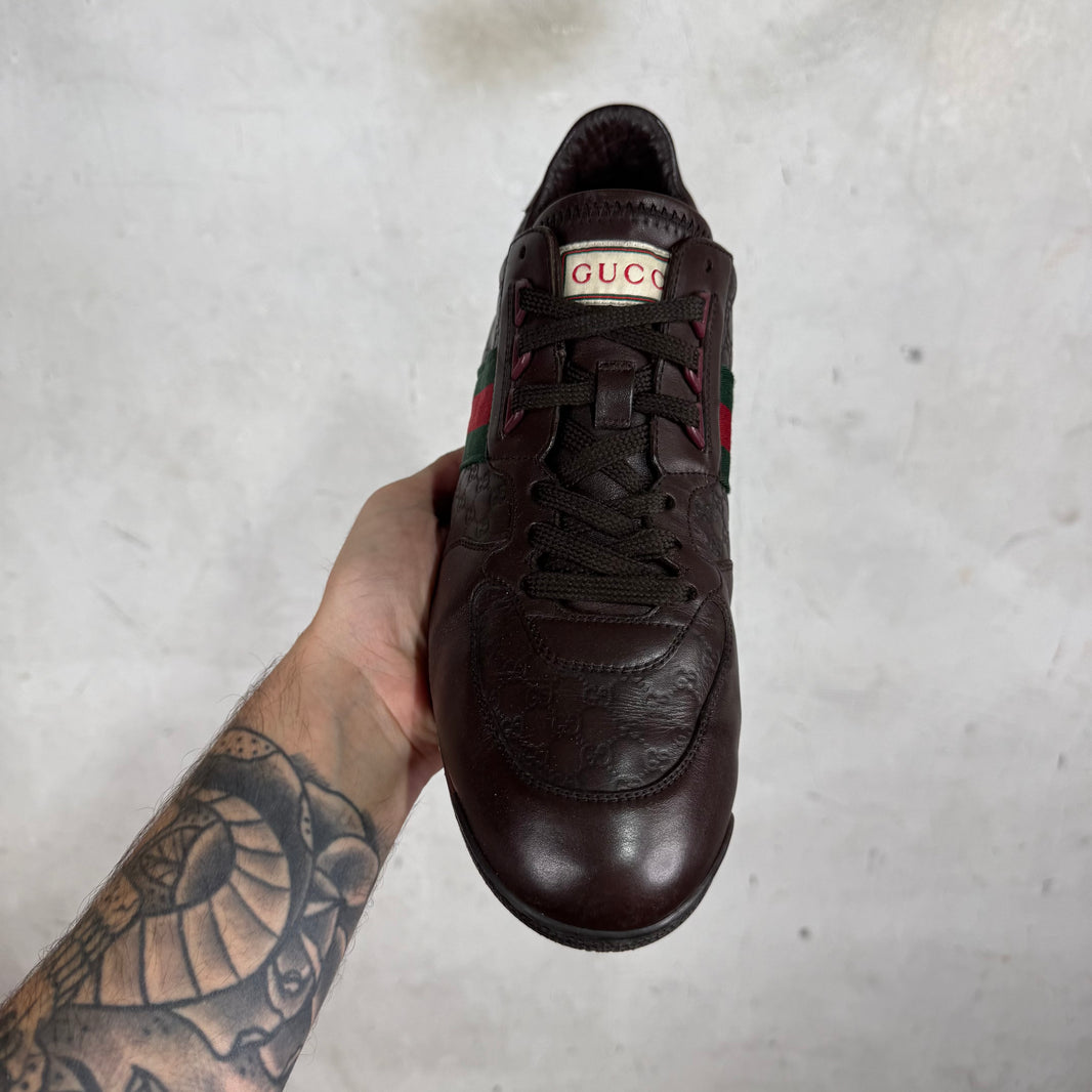 Gucci Brown Embossed Monogram Runners