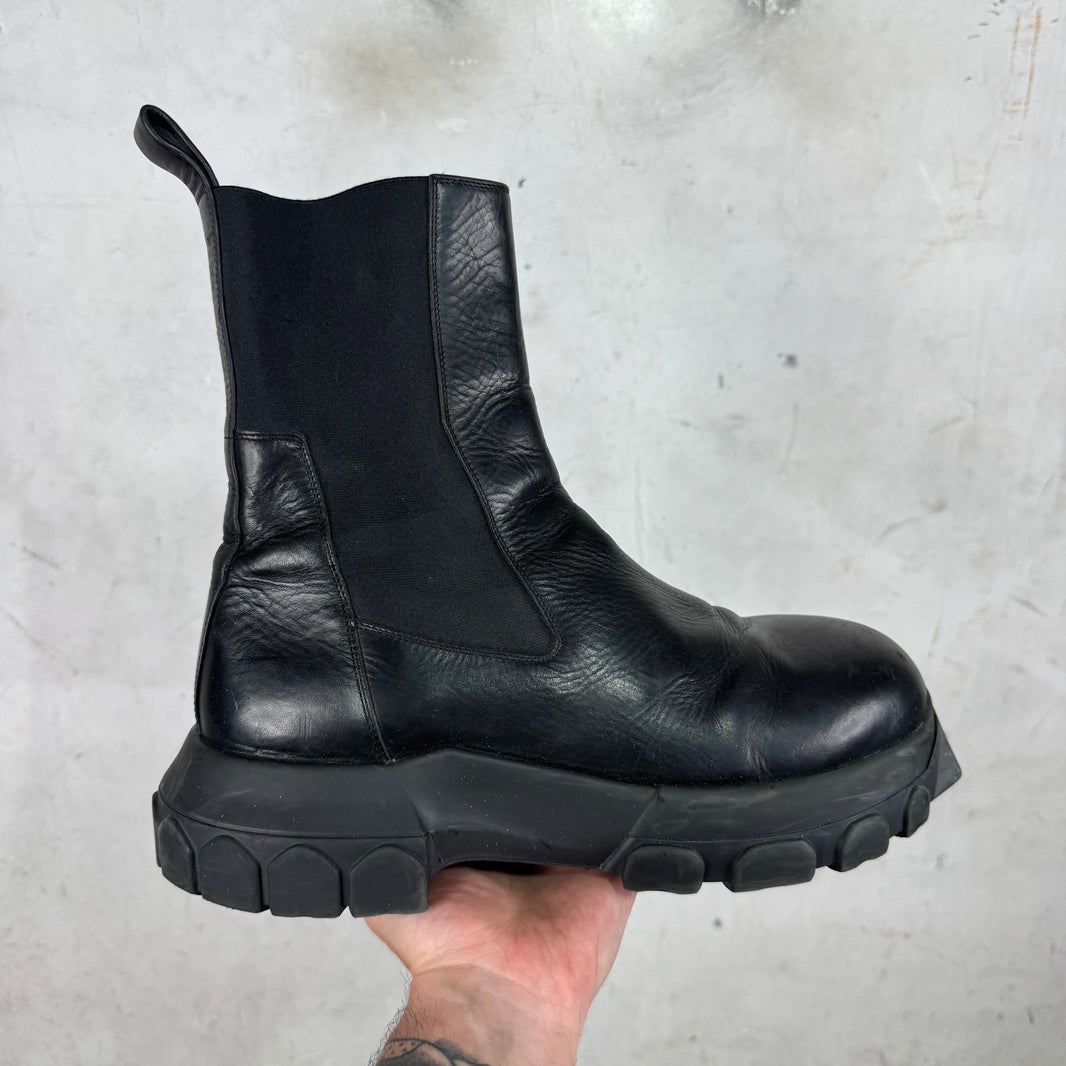 Rick Owens Leather Bozo Beatle Boots